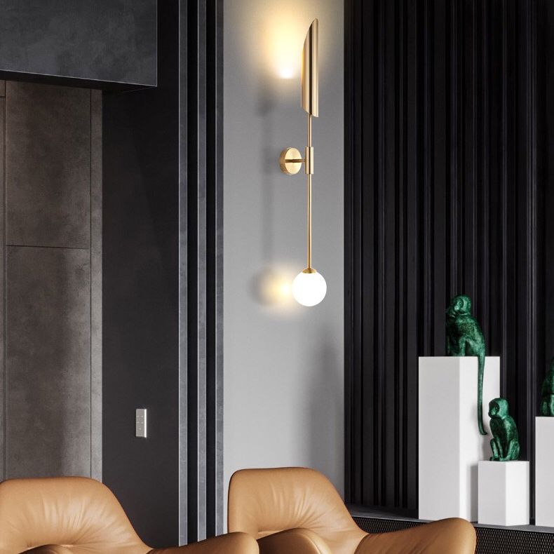 Mid-Century Wall Mounted Light Fixture Metal Sconce Lights in Gold Finish