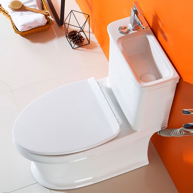 Modern Ceramic Flush Toilet One Piece White Toilet Bowl for Washroom