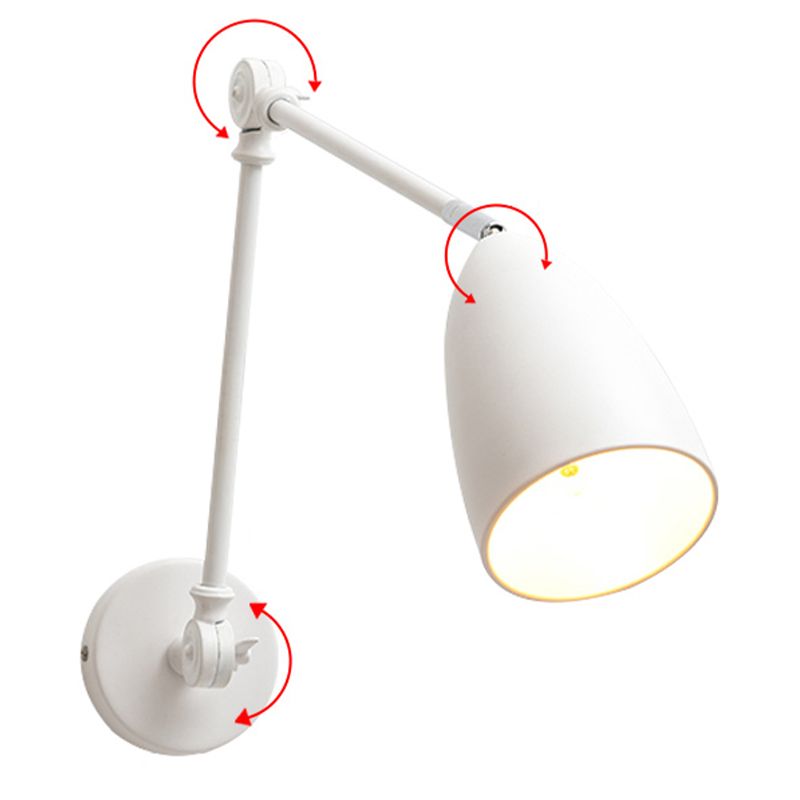 Metal Shade Wall Light Nordic Single Light Adjustable Wall Sconce for Living Room