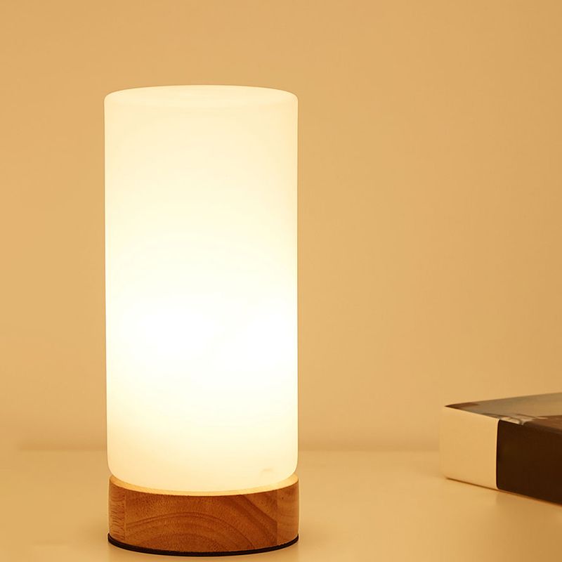 Modern Minimalism Table Light White Glass Bedroom Living Room Desk Lamp