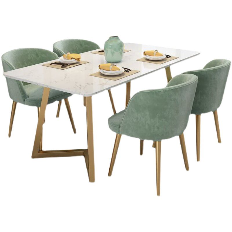 Mesa de comedor rectangular de lujo tradicional, muebles de mármol para el hogar