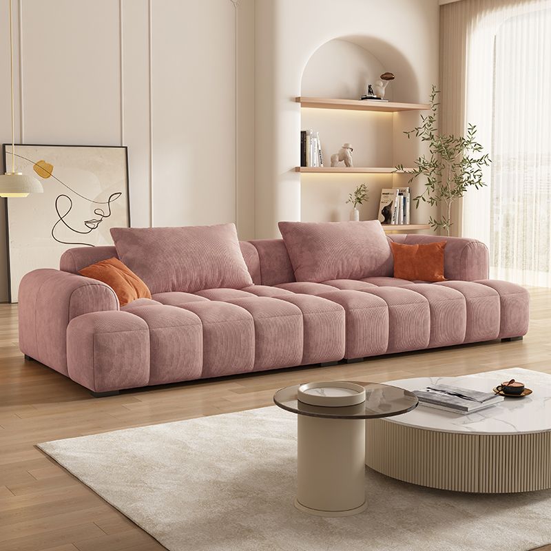 Contemporary Flannel Seating Living Room Loveseat with Pillows