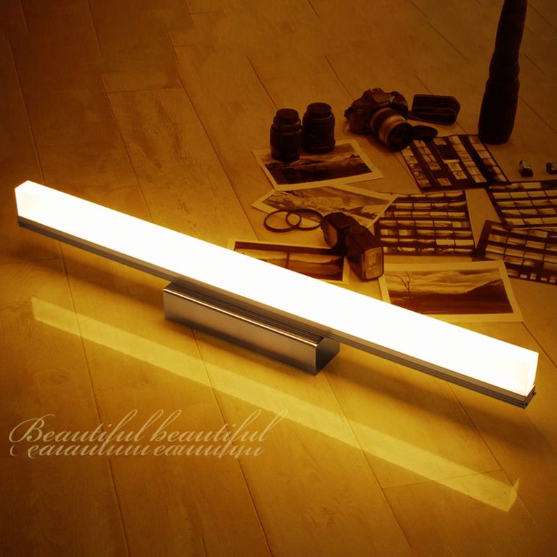 Lineare Waschtischspiegel -Licht moderner LED -Acrylleuchtenleuchte mit Edelstahlbasis