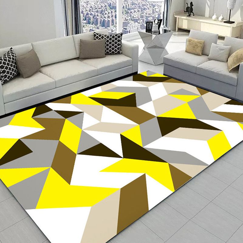 Vet Tapijt Modern Abstract Print Tapijt Wasbaar Polyester Gebied Tapijt met niet-slipachter