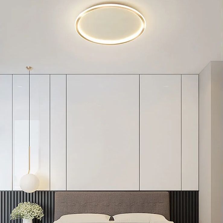 Moderne Eenvoudige Stijl Ronde Plafond Gemonteerd Licht Aluminium 1 Licht Flush Mount Verlichting