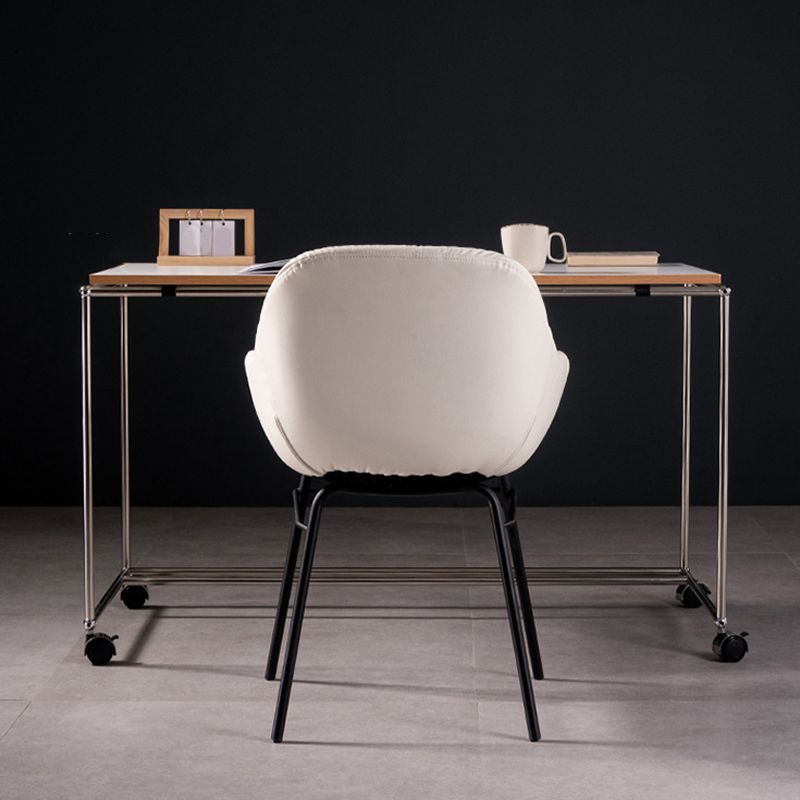 Modern Style Parsons Arm Chair Leather Upholstered Indoor Dining Chair