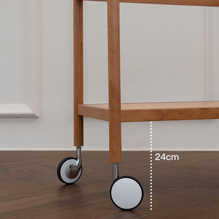 25.2" Wide Rectangular Glass End Slide Table Brown Cherry Side Table with Storage