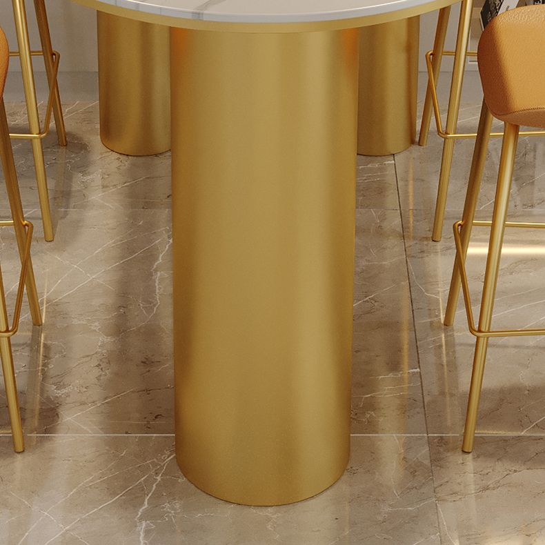 White Stone Top Counter-height Pub Table Contemporary Legs Bar Dining Table