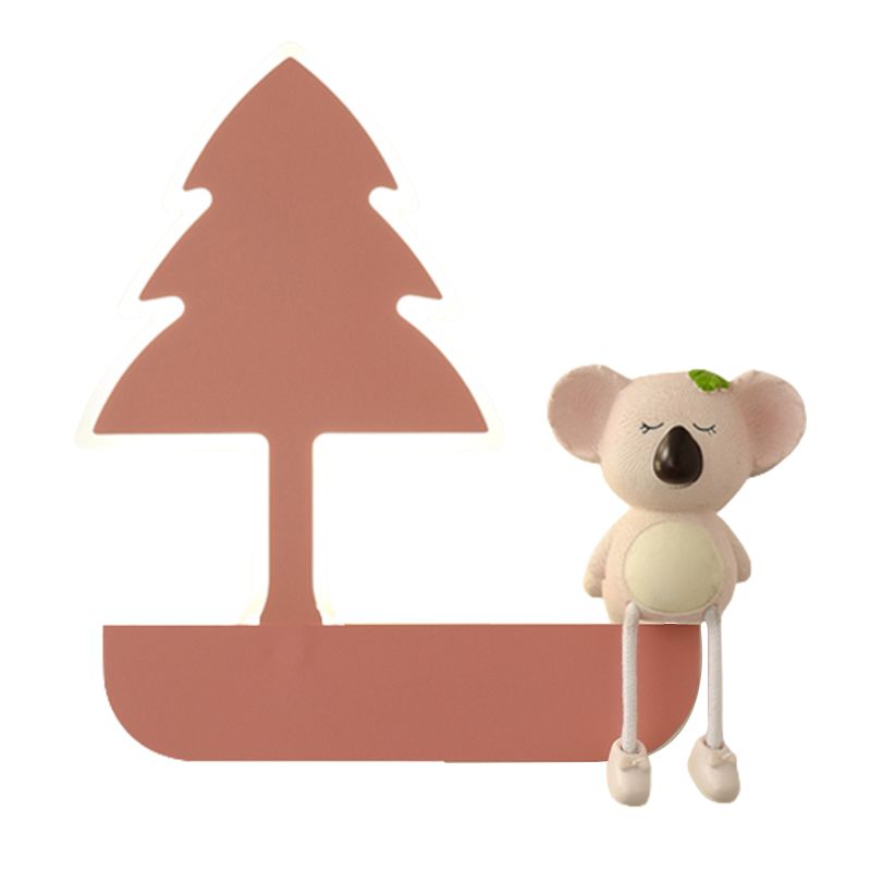 Cartoon Style Wall Light Colorful Metal Wall Lamp for Children's Room (Included Doll)