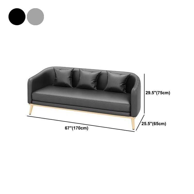 Contemporary Sloped Arm Sofa 29.53" H Single Cushion Sofa with Pillows