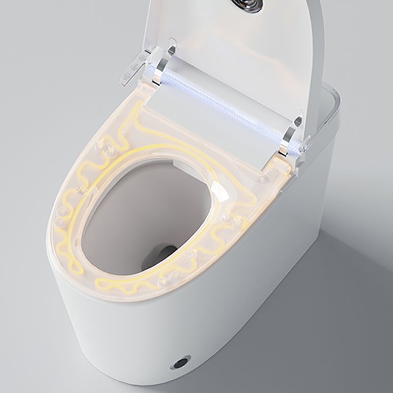 White Smart Toilet Elongated Bidet Seat with Unlimited Warm Water