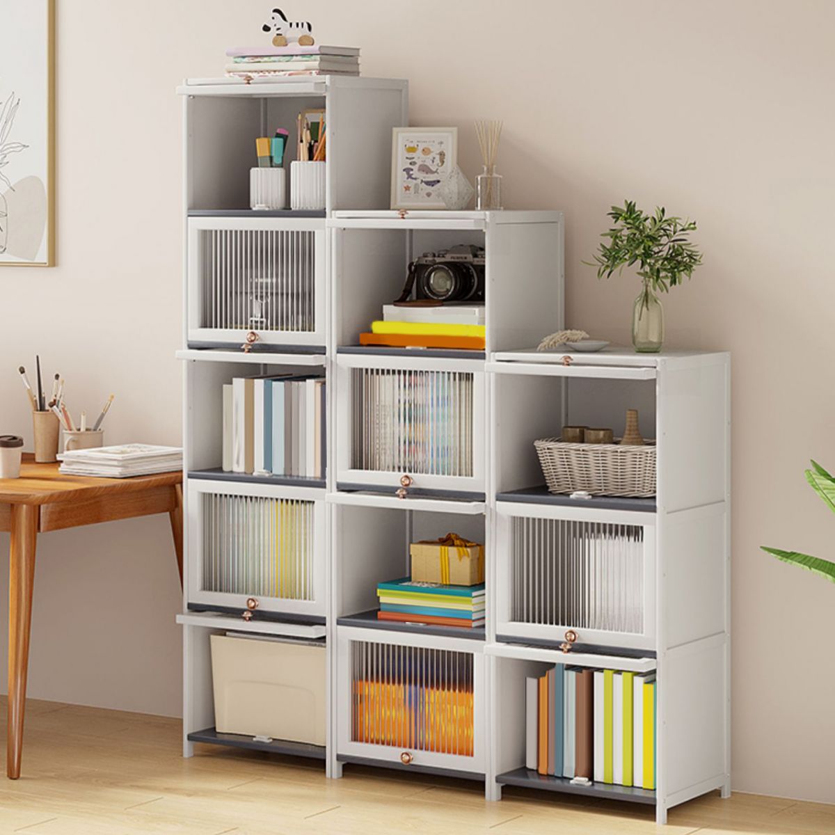 Contemporary White Accent Cabinet, Rectangle Standard Cabinet