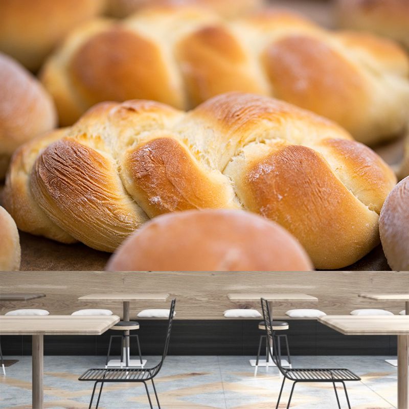 Contemporary Bread Wall Mural Environment Friendly Wallpaper for Cake Shop
