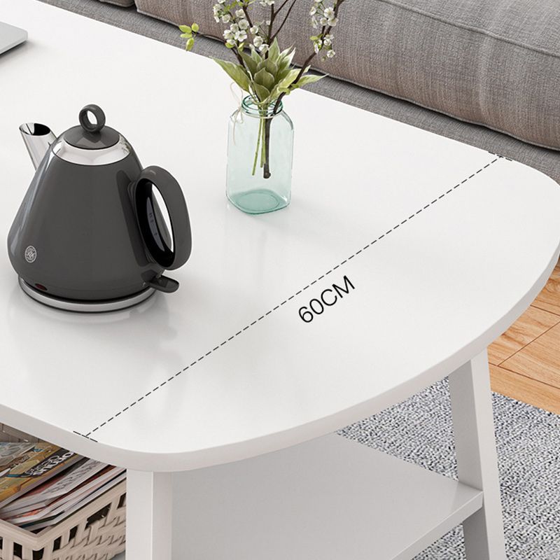 19"H Contemporary Coffee Table Wooden Coffee Cocktail Table with Storage