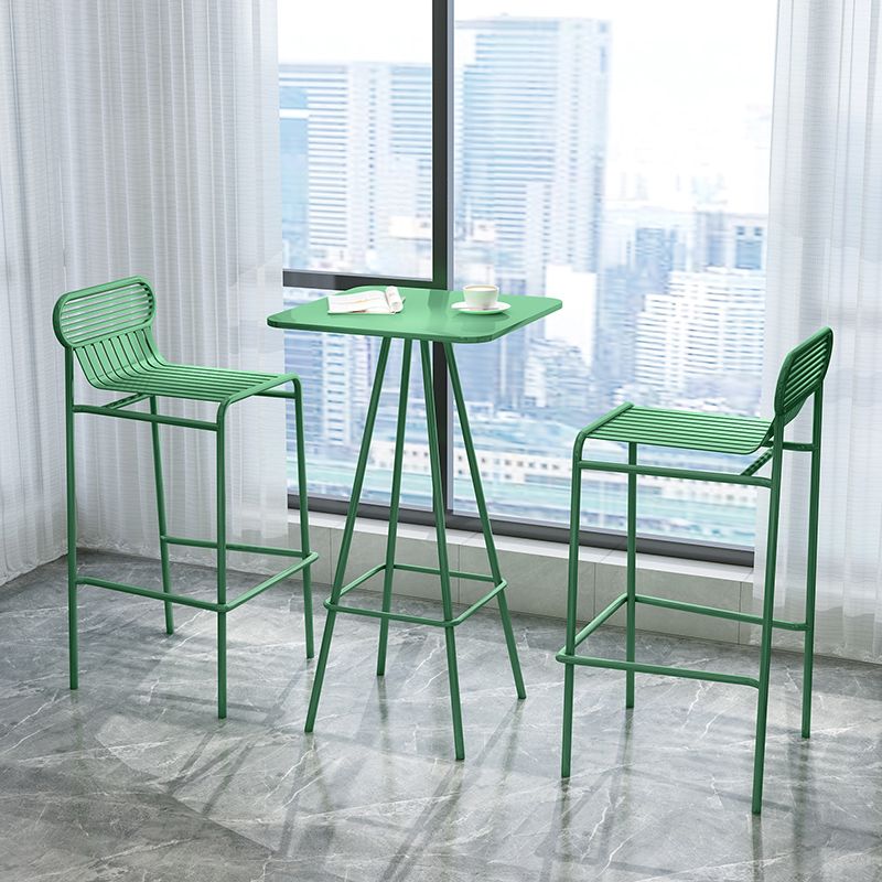 Contemporary Style 1/2/3/4 Pieces Meta Square Bar Table Set for Indoor