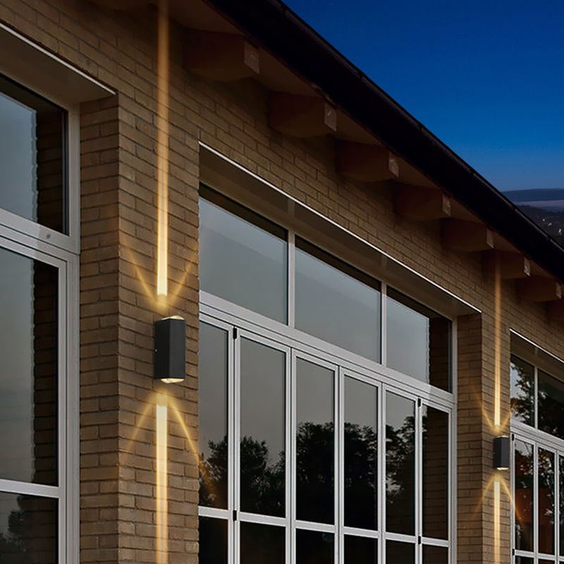 Moderner Stil quadratischer Schatten Wandleuchte Metal 2 Leuchten Wandmontage Beleuchtung in Schwarz