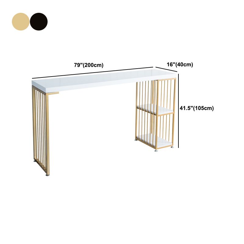 Glam 1/3 Pieces Bar Table Set Rectangle Wood Counter Table with Stools for Dining Room