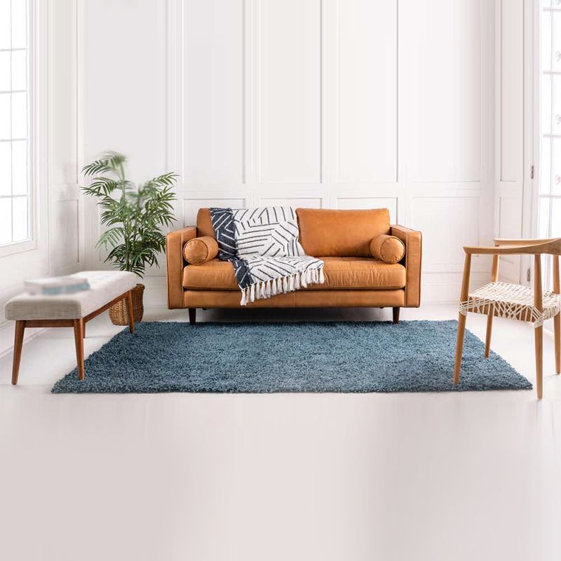Brown Modern Carpet Solid Color Polyester Rug Easy Care Washable Rug for Living Room