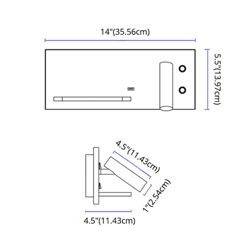 Hedendaagse eenvoud LED -leeslamp draadloos oplaadplankontwerp Bedmuurlicht met onafhankelijke schakelaar