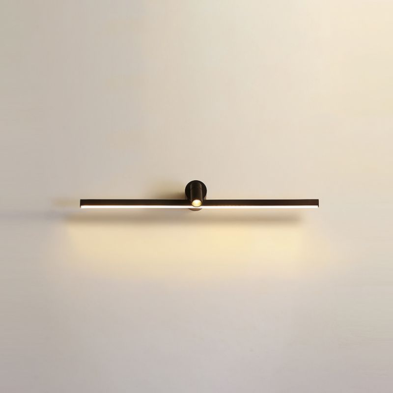Linear Shade Mirror Wall Lighting Modern Style Metal 2 Lights Sconce Lamp