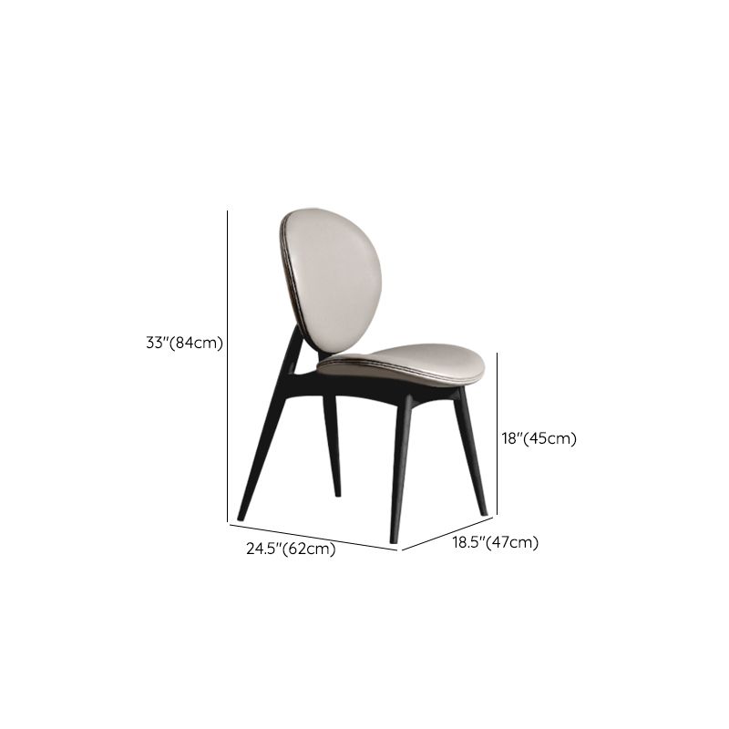 Contemporary Solid Wood Side Chair Upholstered Armless Dining Chair