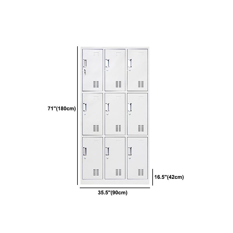 Metal Contemporary Cabinet for Home Grey Hinged Door Storage Cabinet