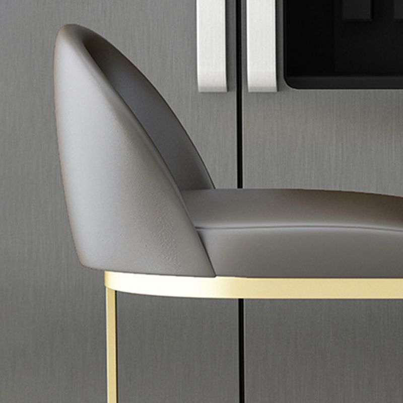 Modern Backrest Armless Counter Stool Iron Dining Room Bar Stool with Pedal and Cushion