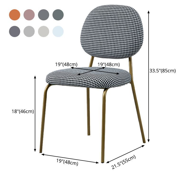 Sillas sin brazos de comedor de metal Glam, respaldo abierto, silla lateral para restaurante