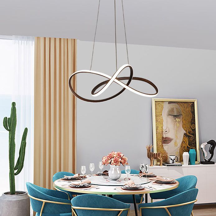 Black Twisted LED Ceiling Lamp Modern Acrylic Lighting for Living Room Bedroom