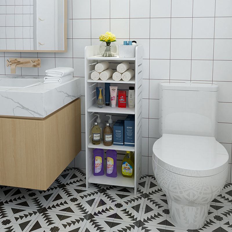 11.81"W Bookcase Contemporary Style Pure White Bookshelf for Home Office