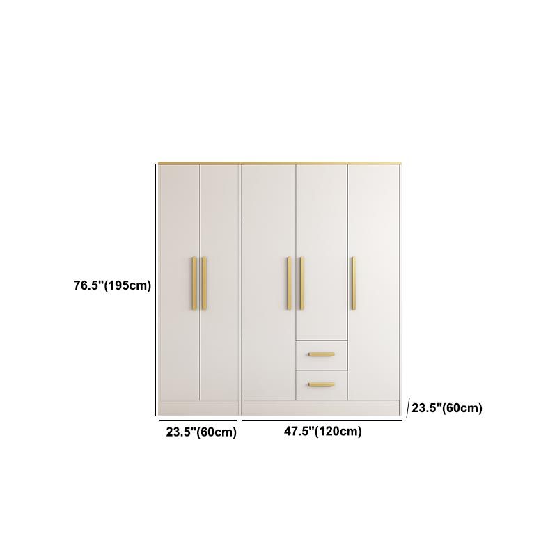 Contemporary Style Wardrobe Wooden Cloth Rod Included Wardrobe Closet for Bedroom