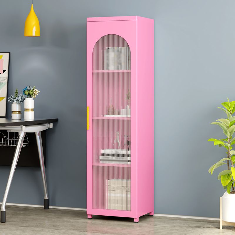 Metal Industrial Standard Bookcase Vertical Bookcase with Glass Door