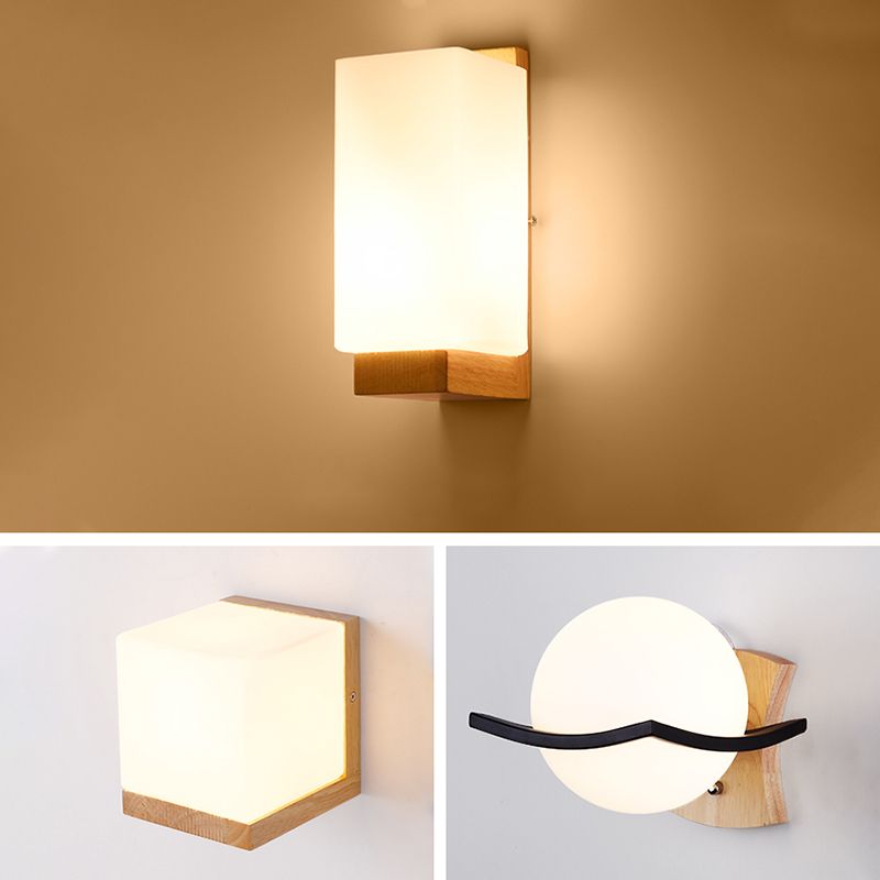 Wandleuchter japanischer minimalistischer Stil Glas 1 leichte Leuchten für Wohnzimmer Schlafzimmer
