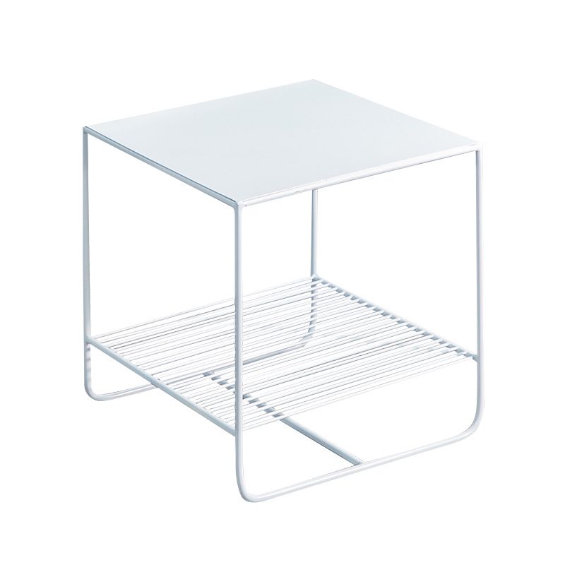 Mid-Century Modern Cocktail Table Metal Square Single Coffee Table