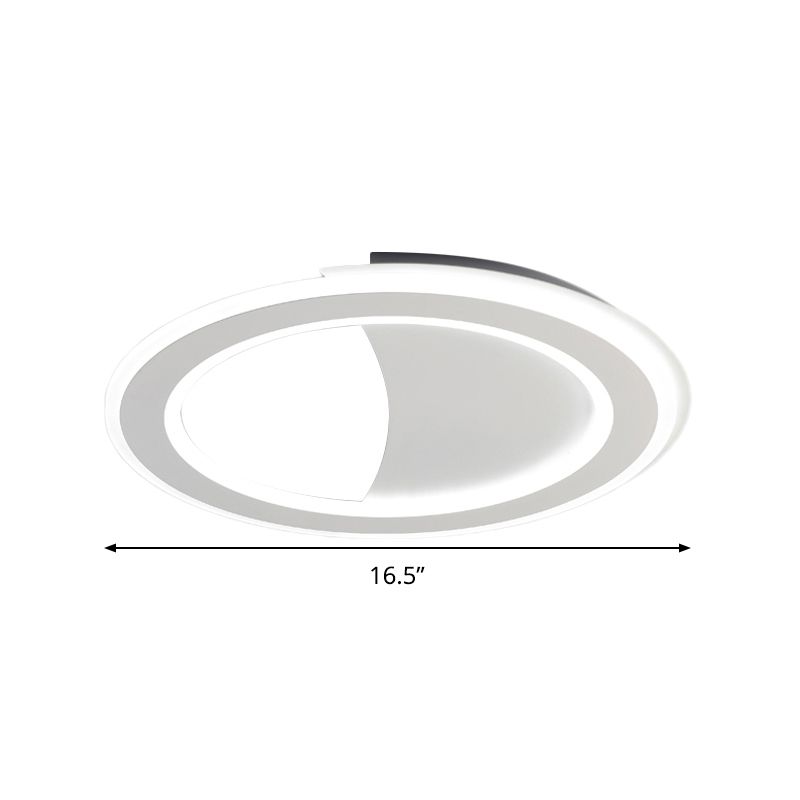 Metall-Halo-Ring-LED-Unterputzleuchte, moderne Deckenleuchte in Schwarz/Weiß mit warmem/weißem Licht/dritter Gang
