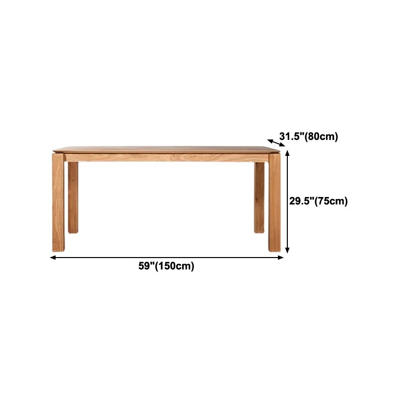 Mesa de comedor de madera rectangular para mesa de pino de restaurantes en la naturaleza con 4 patas