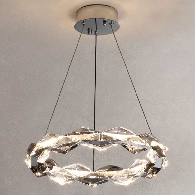 Contemporary Style Ceiling Lighting Ring Crystal Bedroom LED Ceiling Fixture