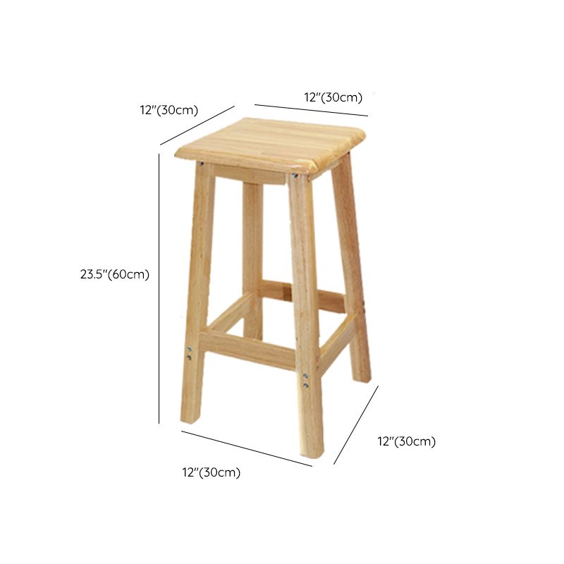 Industrial Solid Wood Bar Stool Backless Counter Stool for Restaurant