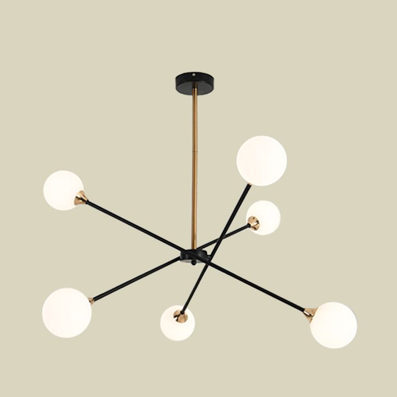 Einfacher Stil gestapelter Anhängerlampe mit Blasenschatten Eisenkronleuchter für Hotel Wohnzimmer