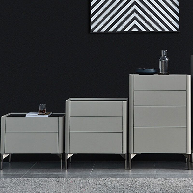 Contemporary Stone Storage Chest Vertical Bedroom Chest with Drawers