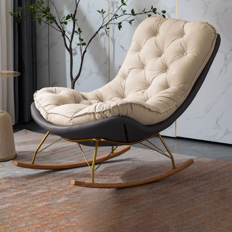 Leisure Light Luxury Chaise Rocking Chair Modern Home Upholstered Lazy Sofa Chair