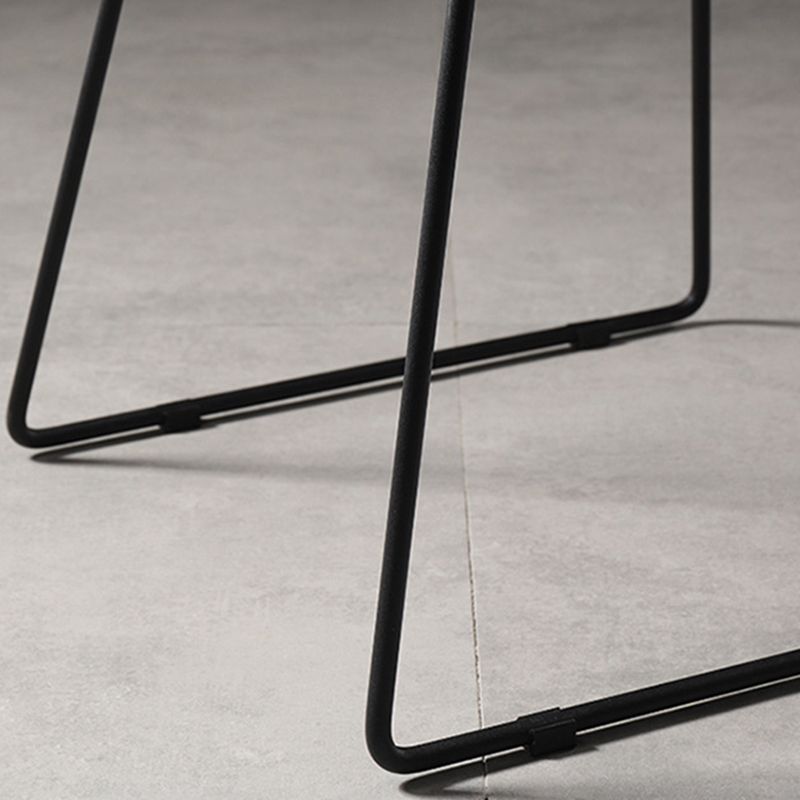 Contemporary Armless Backless Counter Stool Iron Bar Stool with Footrest