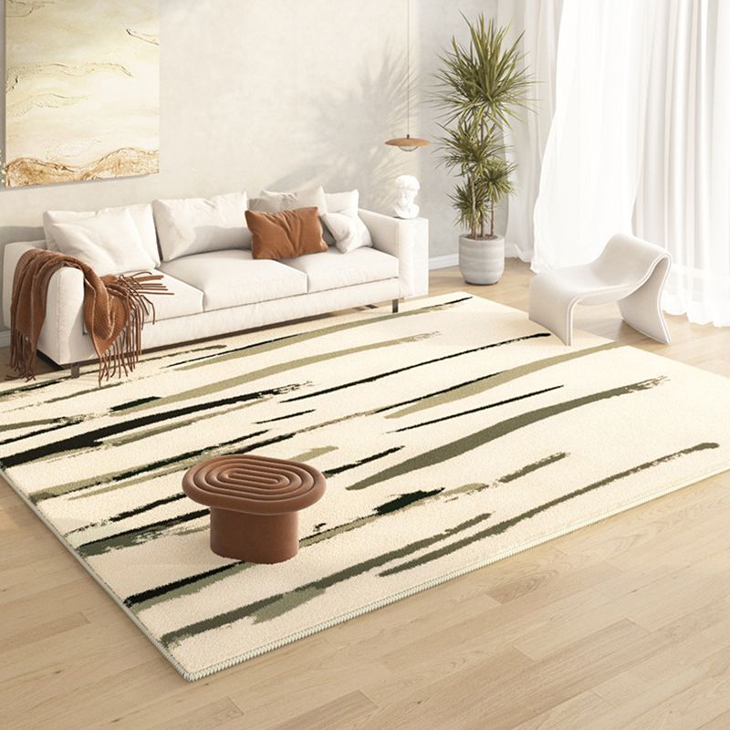 Green Modern Rug Polyester Color Lump Area Rug Non-Slip Backing Rug for Living Room