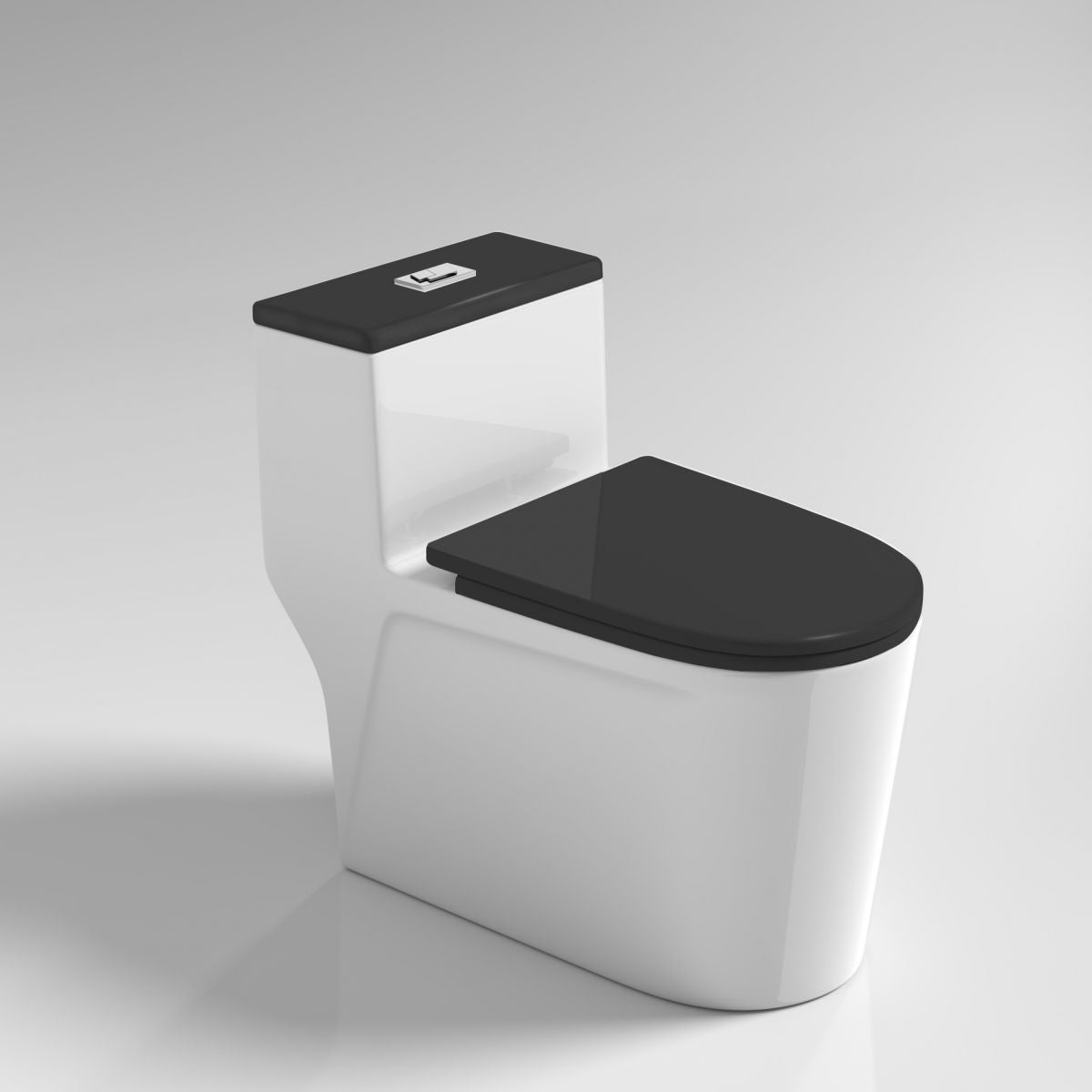 Modern Skirted Flush Toilet Ceramic Elong Floor Mount One-Piece Toilet