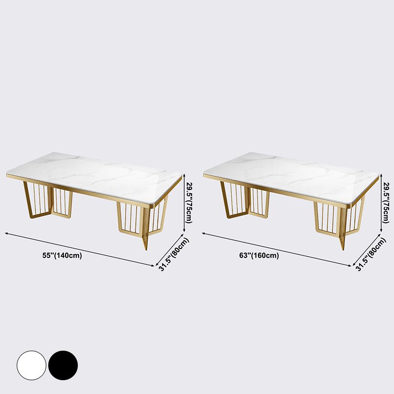 Metal Traditional Luxury Rectangle Dining Table Sintered Stone Table for Kitchen and Dining Room
