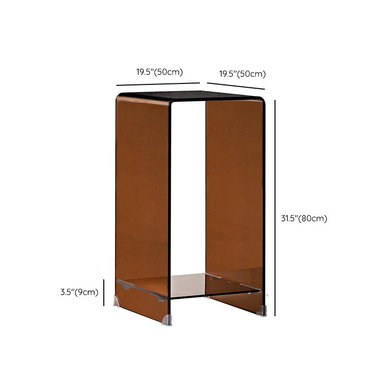 Modern Glass Corner Table Round Side End Table for Living Room