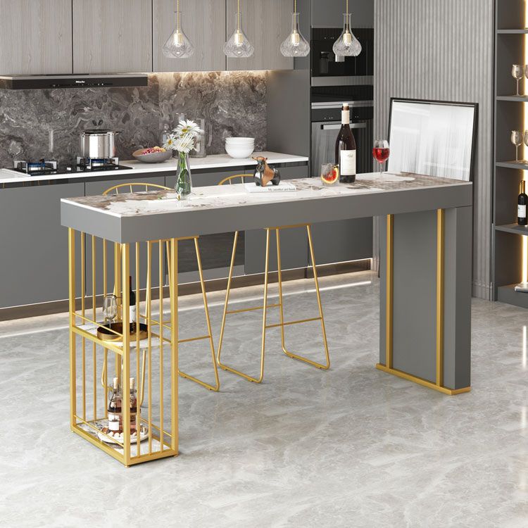 Contemporary Steel Rectangle Counter Height Table Indoor Bar Height Cocktail Table