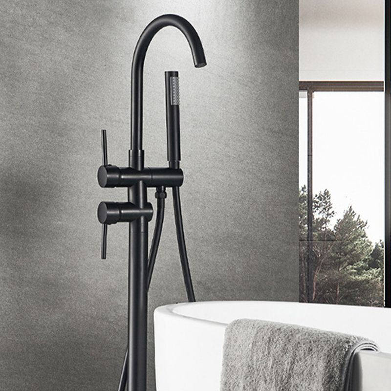 Modern Freestanding Tub Faucet Floor Mounted Lever Freestanding Tub Filler Trim