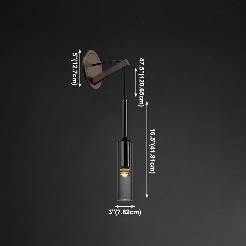 Halbzylinderform Wandleuchte moderne 1-Licht-Kristallwandmontage Leuchte in Schwarz