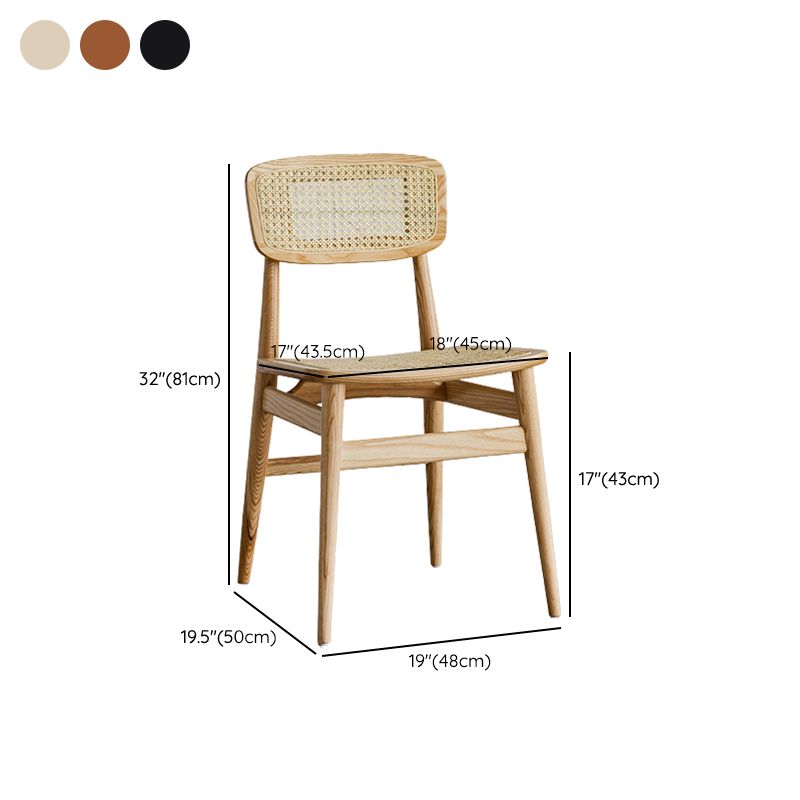 Contemporary Indoor Solid Wood Open Back Armless Dining Chair
